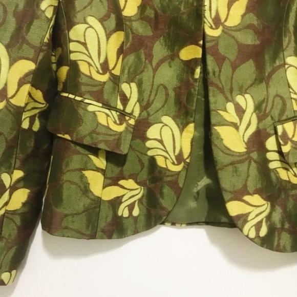 Lafayette 148 green printed jacket, Size 2 - Picture 5 of 7